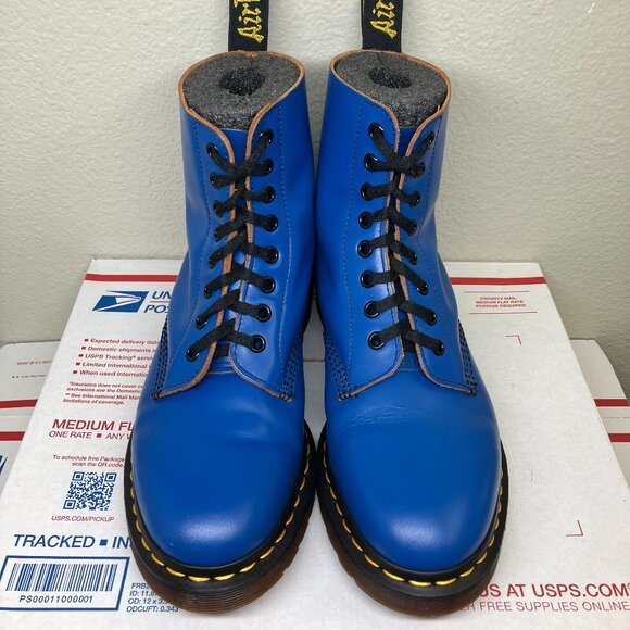 Dr. Martens Womens 8.5 boots Blue 8-eye royal 1460 archive pascal vintage smooth - Picture 9 of 15